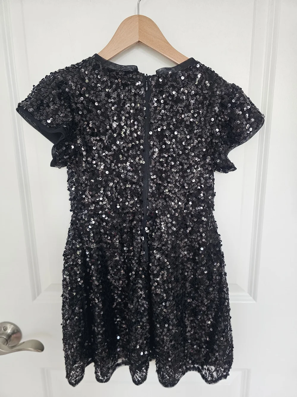 Cat & Jack Black Sequin Short-Sleeve Party Dress